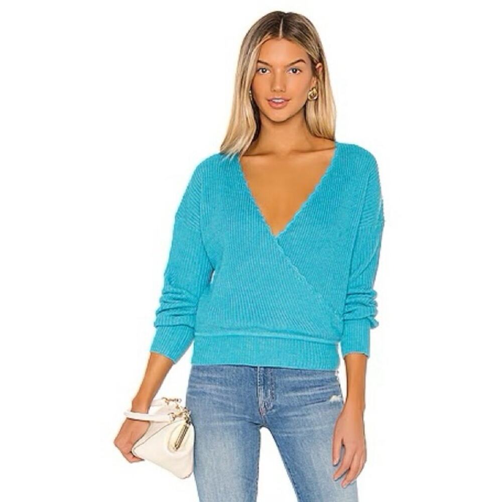 Majorelle Norah Wrap Sweater in Bright Blue Size X-Small Gently Used